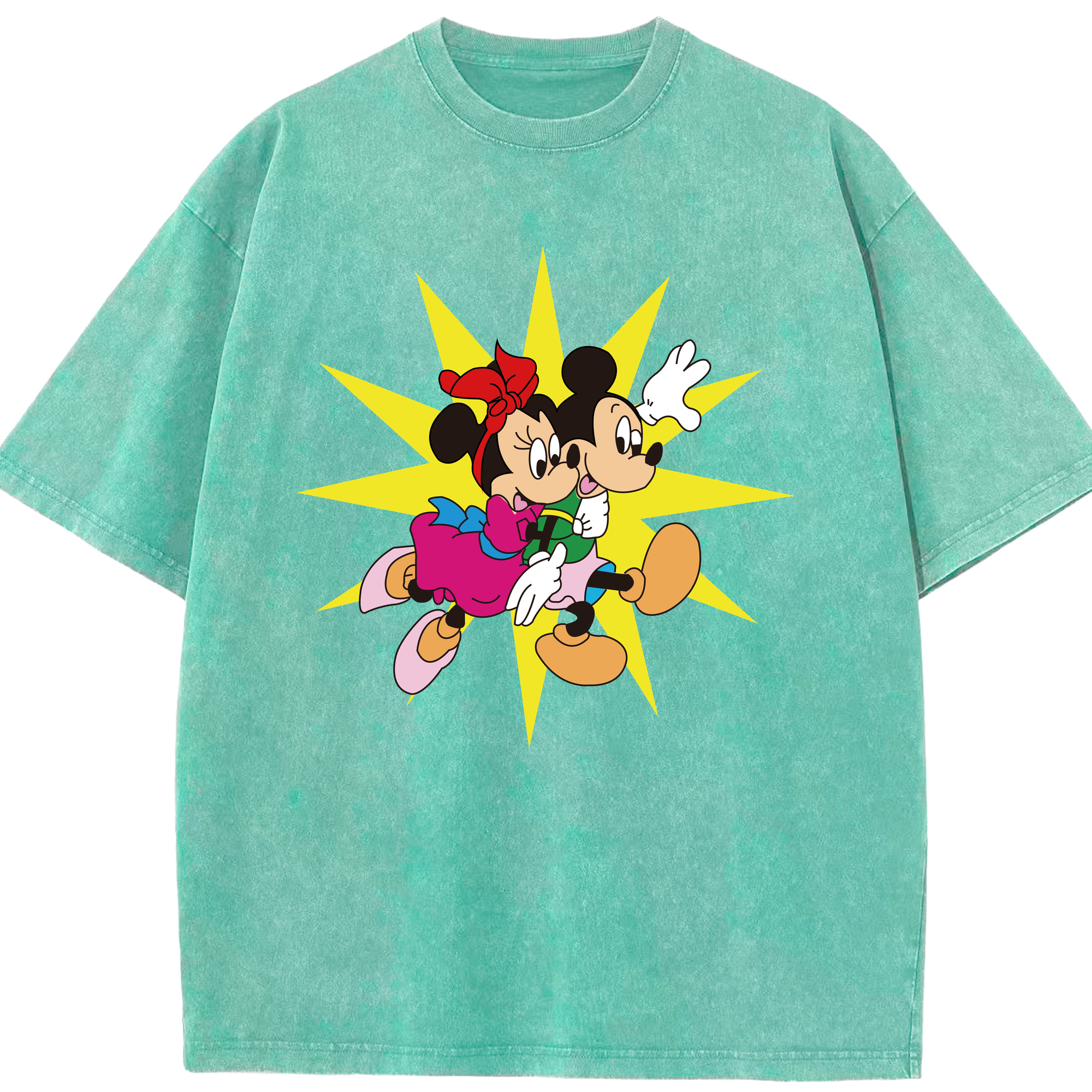（画像用） ミッキーマウス Mickey Mouse 綿100% ヴィンテージ風 半袖Tシャツ（フロントプリント）